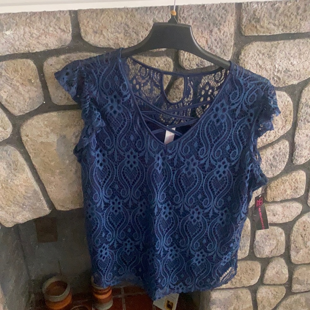Blue lace Blouse. Size 3x